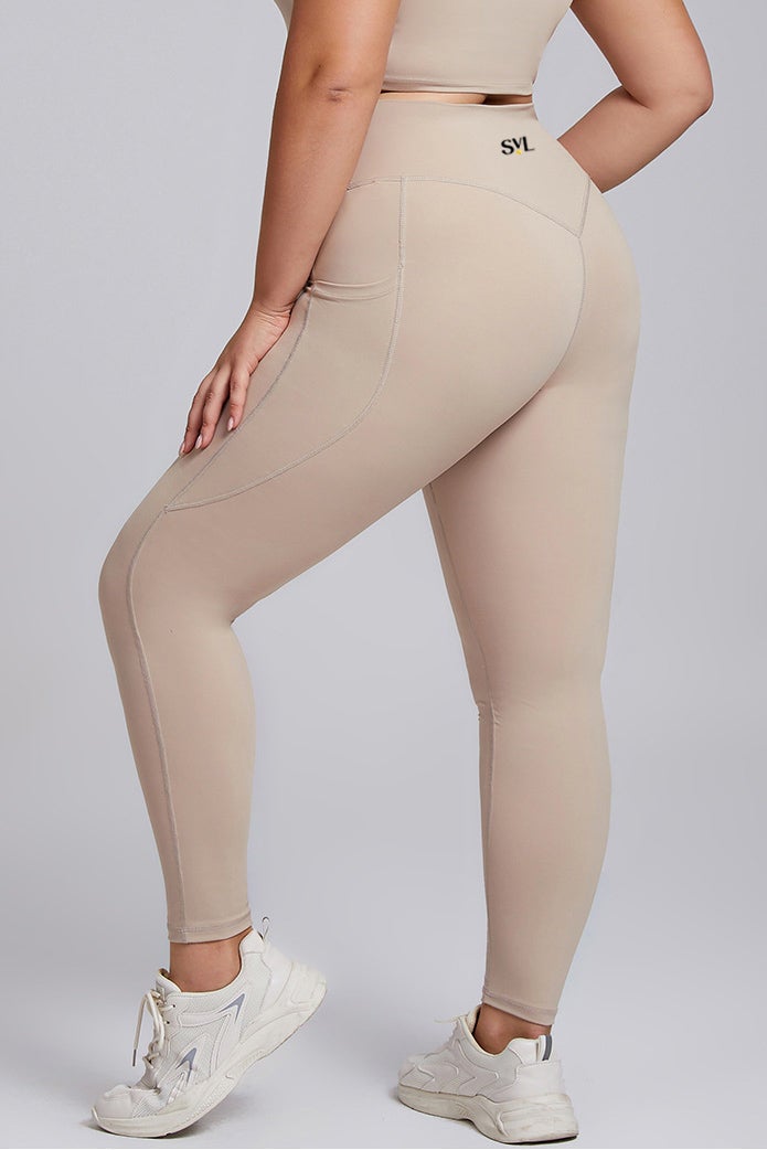 SVL Women's Sports Leggings with Pockets - Beige - SVL - Image 5