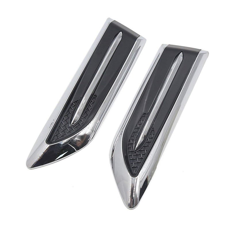 AUTUT 2 Pcs Metal Car Air Flow Vent Sticker Decorative Hood Sticker