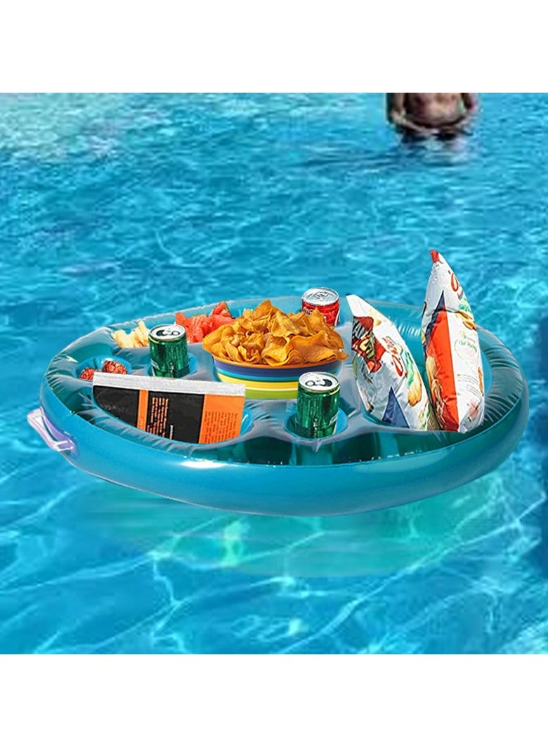 general Inflatable Drink Rack Cup Holder Perforated Coaster Water Ice Bar Inflatable Mobile Phone Mat Pool Pad Water Cup Tray 70X50cm - Image 1