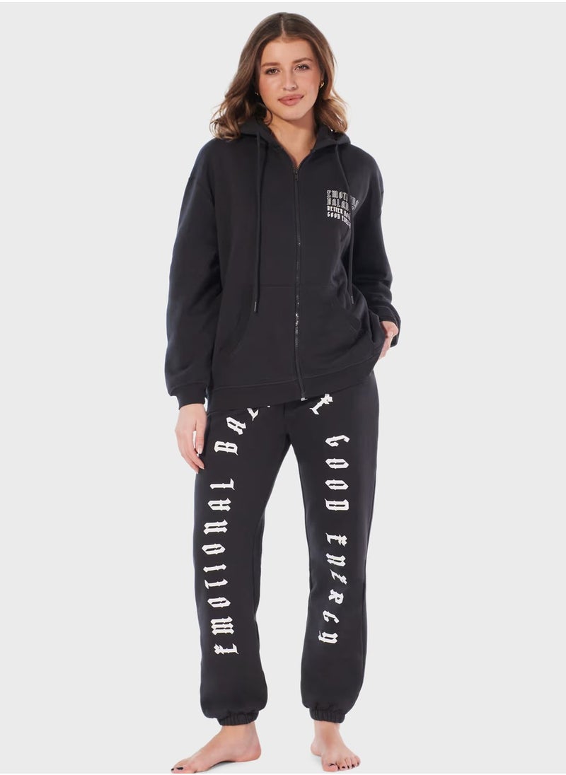UNDIZ - High Waist Graphic Joggers - Image 1