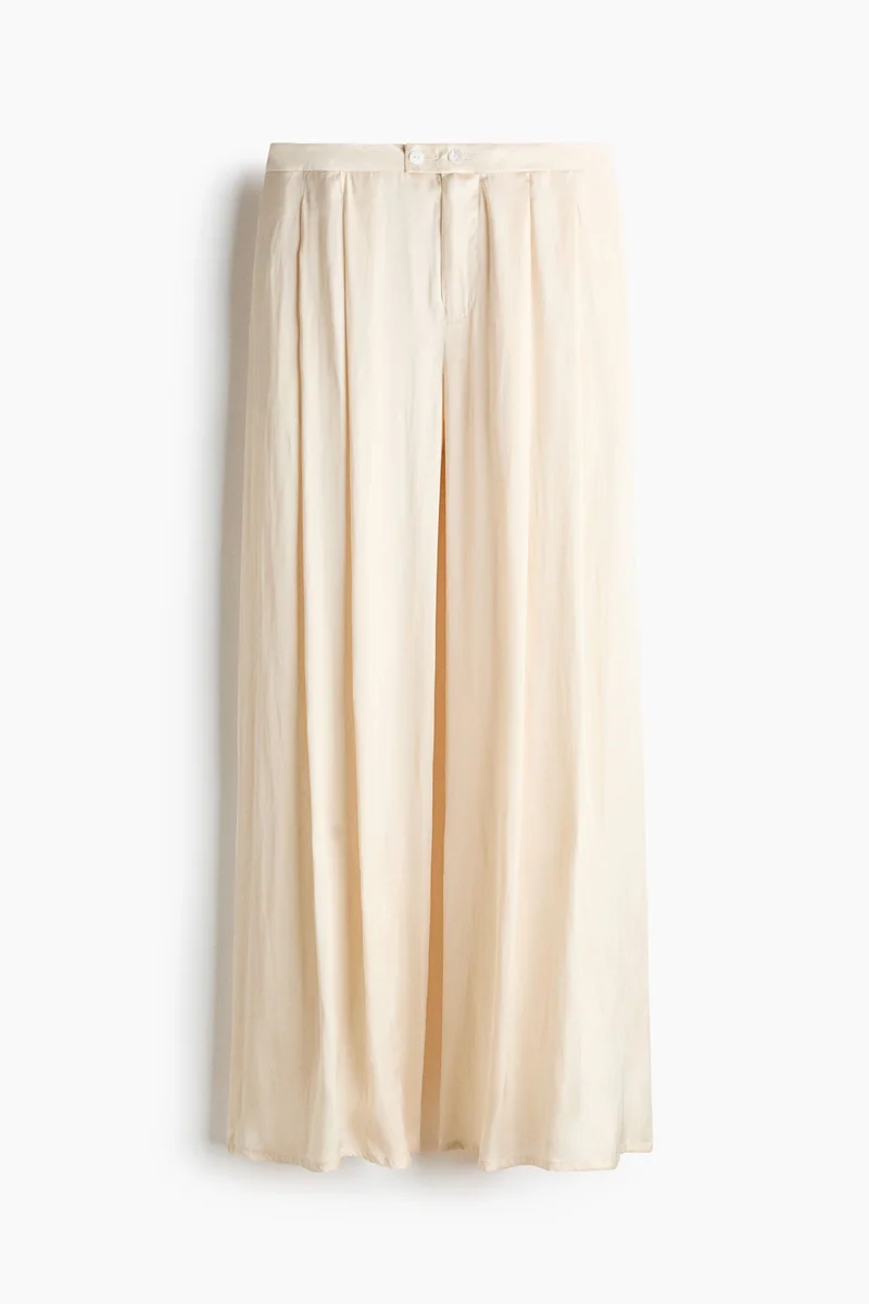H&M  Wide satin trousers for Women | Best Price UAE