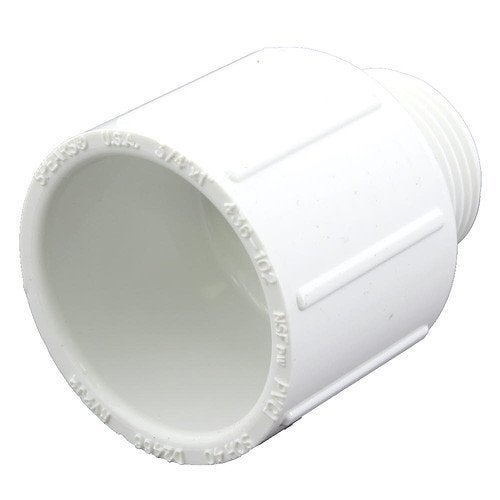 Lasco 436-213BC 1.5" MPT x 2" Slip Schedule 40 PVC Reducing Male Adapter - Image 1