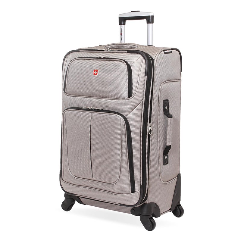 SWISSGEAR حقائب سفر سويس جير سيون القابلة للتوسيع خفيفة الوزن والمتينة، لون رمادي، حجم متوسط 25 إنش - Image 1