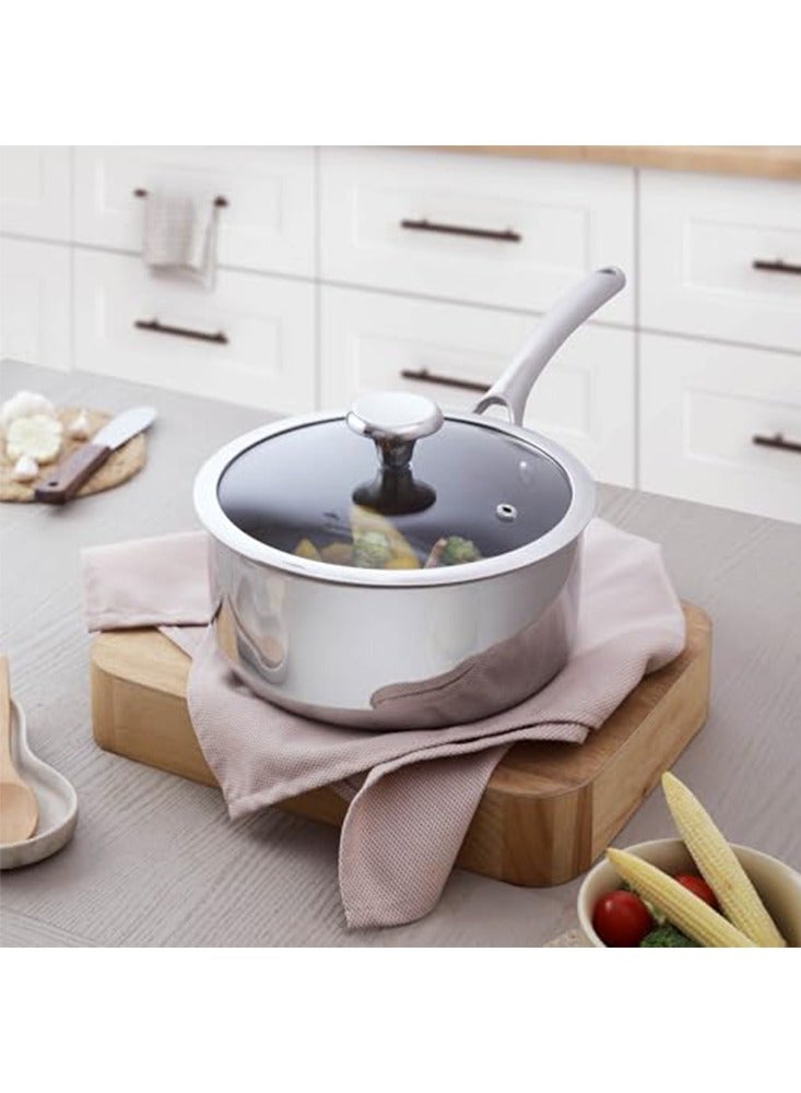 كوريل وعاء صلصة كوريل دورانانو ثلاثي مع غطاء، غير لاصق - Image 1