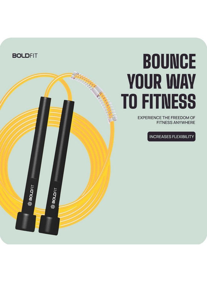 BOLDFIT Pvc Skipping Rope For Men And Women Jumping Rope With Adjustable Height Speed Skipping Rope For Kids, Women, Girls Rassi Jumping Men For Exercise, Gym, Sports Fitness - Black-Golden - Image 2