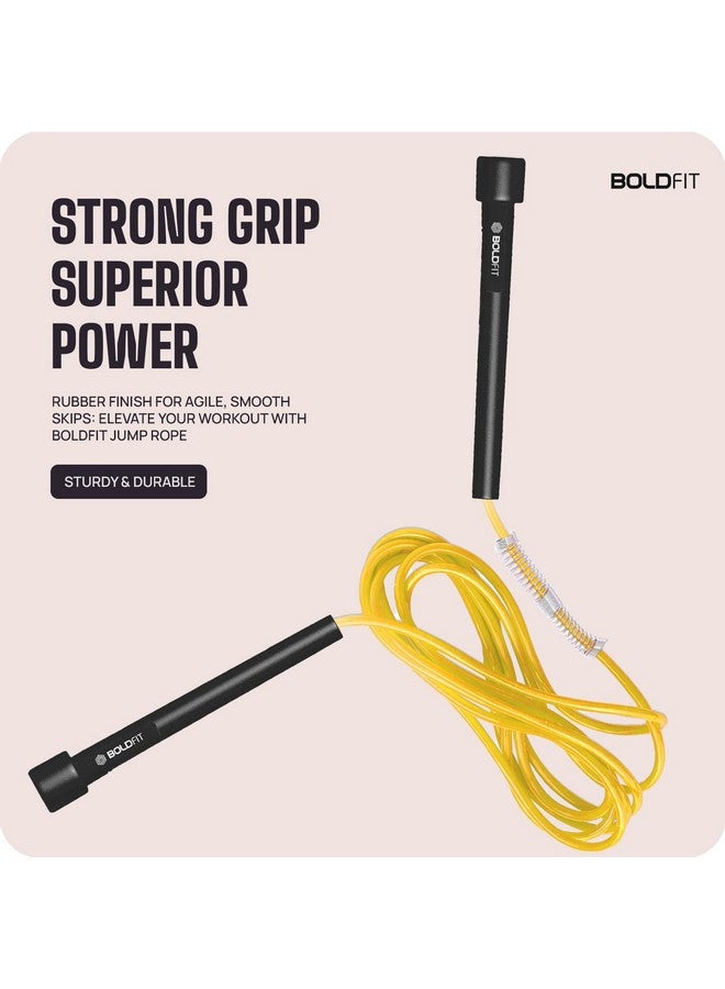 BOLDFIT Pvc Skipping Rope For Men And Women Jumping Rope With Adjustable Height Speed Skipping Rope For Kids, Women, Girls Rassi Jumping Men For Exercise, Gym, Sports Fitness - Black-Golden - Image 4