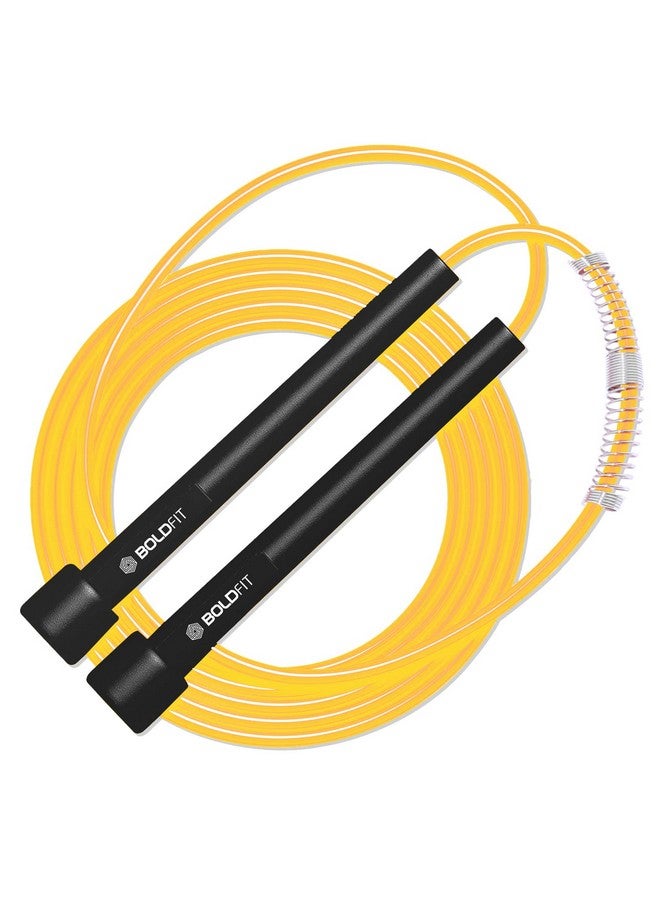 BOLDFIT Pvc Skipping Rope For Men And Women Jumping Rope With Adjustable Height Speed Skipping Rope For Kids, Women, Girls Rassi Jumping Men For Exercise, Gym, Sports Fitness - Black-Golden - Image 1