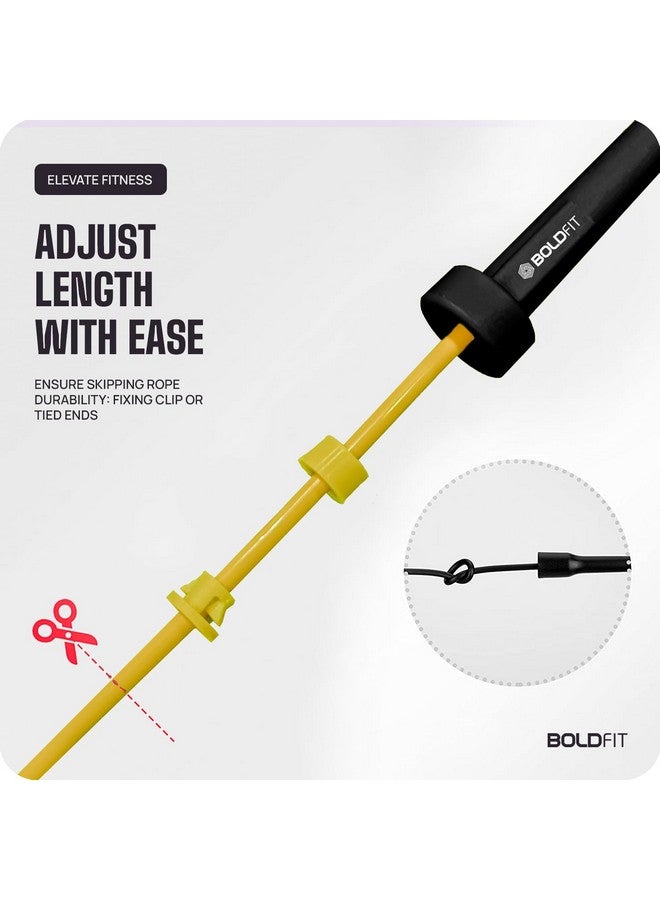 BOLDFIT Pvc Skipping Rope For Men And Women Jumping Rope With Adjustable Height Speed Skipping Rope For Kids, Women, Girls Rassi Jumping Men For Exercise, Gym, Sports Fitness - Black-Golden - Image 3