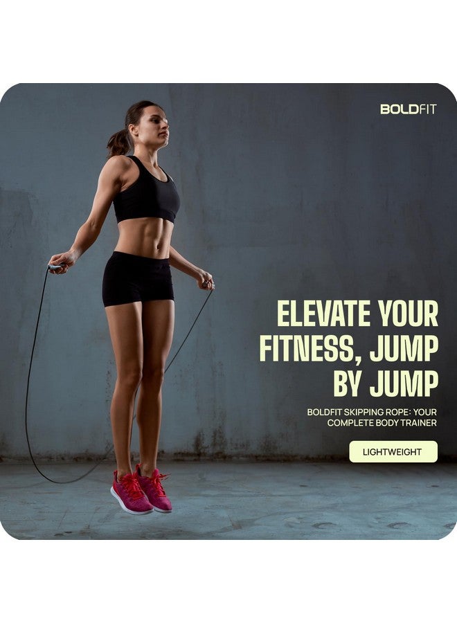 BOLDFIT Pvc Skipping Rope For Men And Women Jumping Rope With Adjustable Height Speed Skipping Rope For Kids, Women, Girls Rassi Jumping Men For Exercise, Gym, Sports Fitness - Black-Golden - Image 5