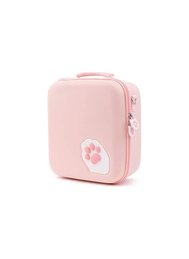 PROMASS - Pink Cat Paw Case Compatible with Nintendo Switch, Protective Travel System Case with 18 Game-Card Slots for Switch Console, Pro Controller, Dock and Accessories [video game] - Image 1