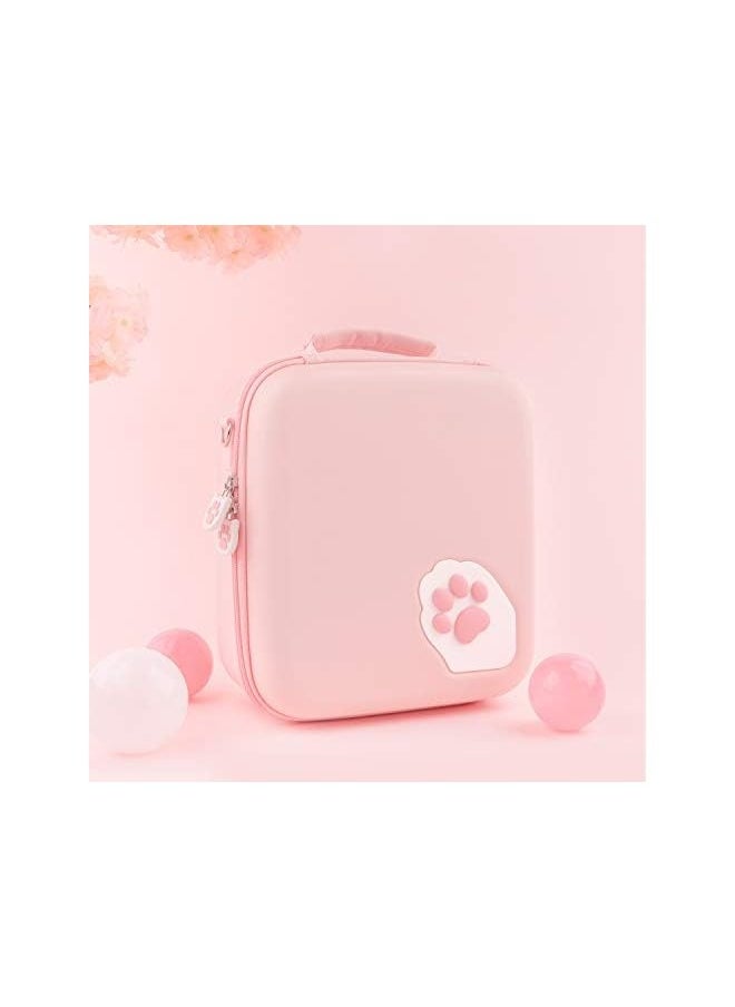 PROMASS - Pink Cat Paw Case Compatible with Nintendo Switch, Protective Travel System Case with 18 Game-Card Slots for Switch Console, Pro Controller, Dock and Accessories [video game] - Image 1