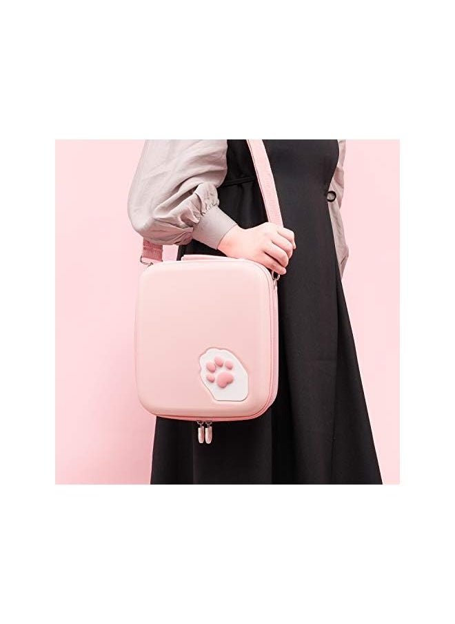 PROMASS - Pink Cat Paw Case Compatible with Nintendo Switch, Protective Travel System Case with 18 Game-Card Slots for Switch Console, Pro Controller, Dock and Accessories [video game] - Image 1
