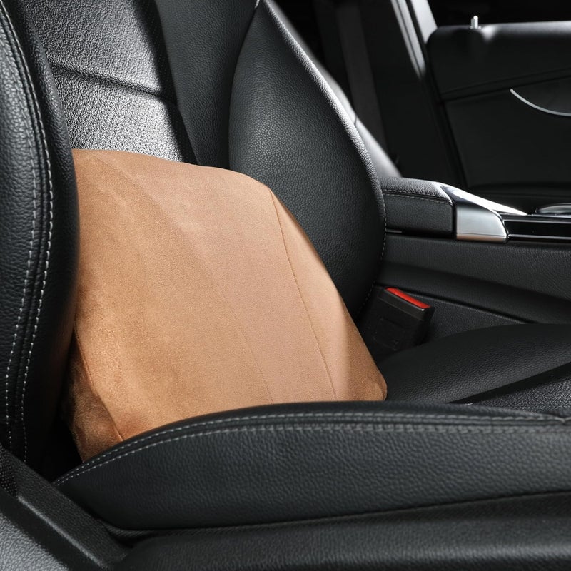 POKSRI Lumbar Support Pillow,Back Pain Relief Cushion,fits tightly around the waist,Memory Foam,Skin-friendly Suede Fabric,fit Car Drive,Office chair,Rest seat,Improve Posture,Portable,15.5''Lx 8.7''H - Image 2