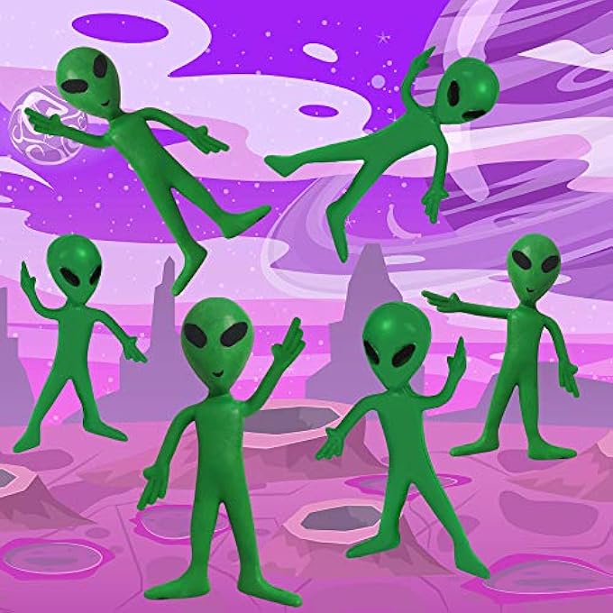 ArtCreativity Bendable Alien Figures, (Set of 12) Flexible Men, Birthday Party Favors for Boys and Girls, Stress Relief Fidget Toys for Kids and Adults, Goody Bag Stuffers, Piata Fillers - Image 4
