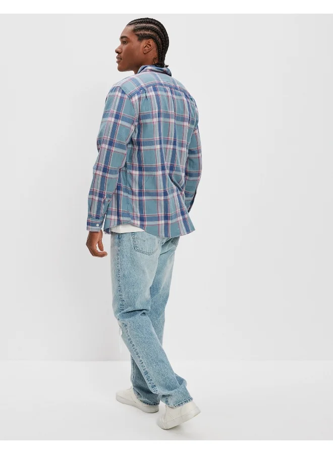 American Eagle AE Super Soft Everyday Plaid Button-Up Shirt