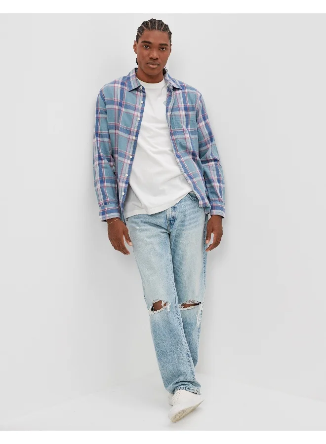 American Eagle AE Super Soft Everyday Plaid Button-Up Shirt