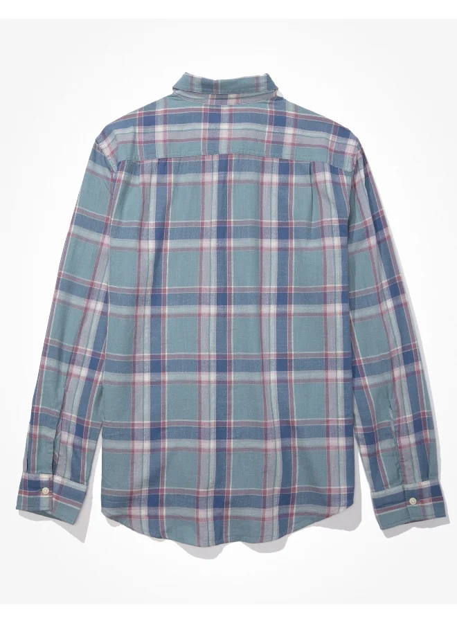 American Eagle AE Super Soft Everyday Plaid Button-Up Shirt
