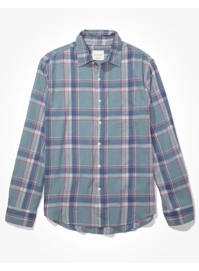 American Eagle AE Super Soft Everyday Plaid Button-Up Shirt