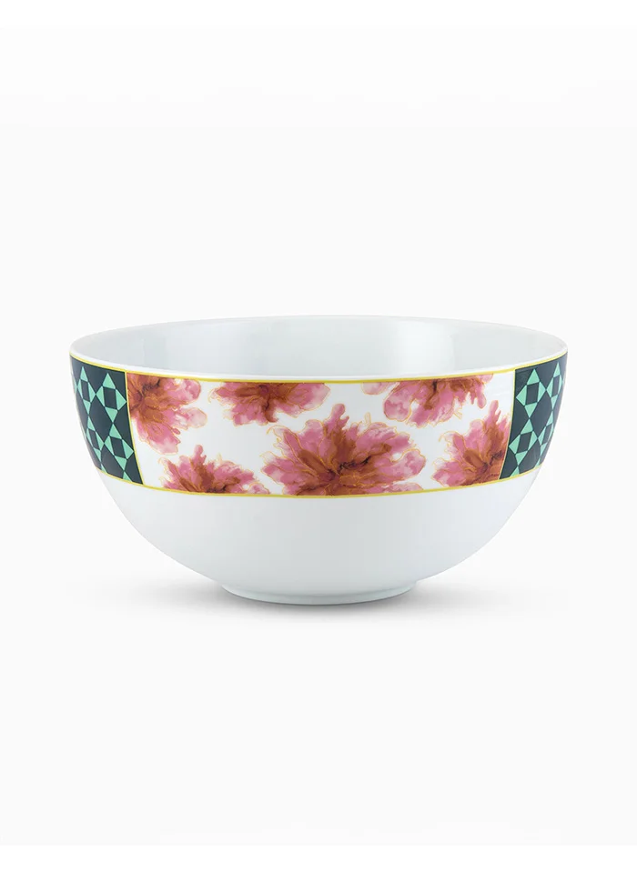 Silsal Bahja Salad Bowl - Pink Flowers - Silsal x Maison Mishmashi