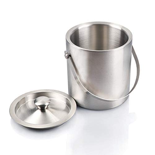 finality Double Walled Stainless Steel Ice Bucket with Lid and Ice Tong Keeps Ice Cold for 6 h Great Bar Tools for Home bar Accessories Mini bar Wine 1 LTR - Image 2
