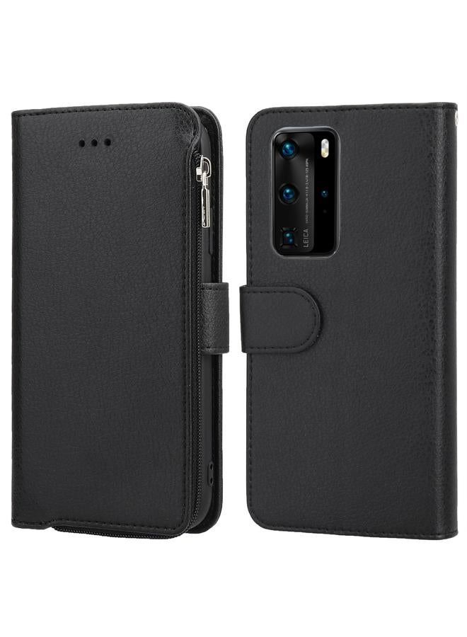 S-TOP Case For Huawei P40 Pro / P40 Pro+ Microfiber Zipper Horizontal Flip Leather Case - Image 1