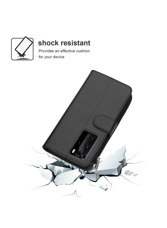 S-TOP Case For Huawei P40 Pro / P40 Pro+ Microfiber Zipper Horizontal Flip Leather Case - Image 3