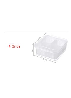 Premify Set of 2 Fridge Organizer, Fruit Vegetable Storage Saver Containers with Lid & Colander for Kitchen | BPA-Free Plastic Container Fresh Keeper Set, 4 Partitions in Each Box  - Image 2