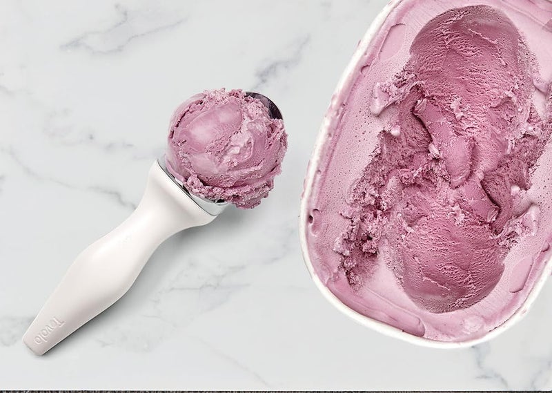 Tovolo Tilt-Up Ice Cream Scoop (White) - Non-Slip Grip Ice Cream Scooper with Footed Handle â€“ Ice cream Scoop for Cookie Dough, Gelato, Sorbet & Frozen Treats - Dishwasher Safe & BPA-Free - Image 2