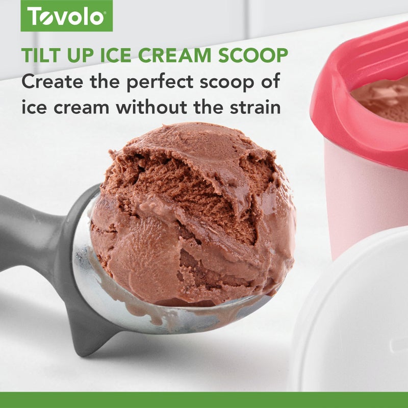 Tovolo Tilt-Up Ice Cream Scoop (White) - Non-Slip Grip Ice Cream Scooper with Footed Handle â€“ Ice cream Scoop for Cookie Dough, Gelato, Sorbet & Frozen Treats - Dishwasher Safe & BPA-Free - Image 3