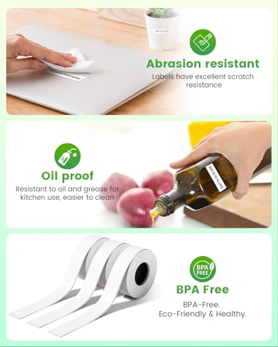 odolpin 3 Rolls Compatible with SUPVAN E10 E11 Bluetooth Label Maker Tape, White,Continous 0.59in x 19.68ft(15mmx6m),Thermal Laminated Label Paper, Self-Adhesive Multipurpose Labeling Tape - Image 5