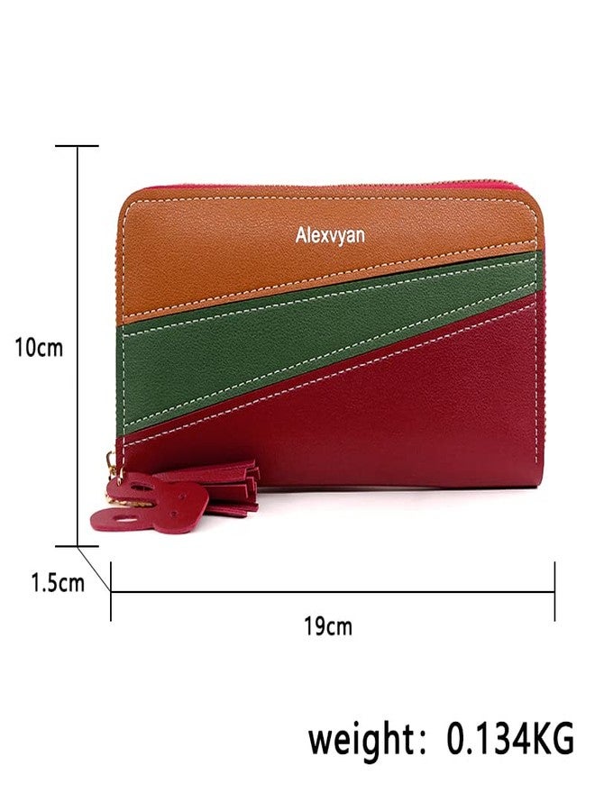 Alexvyan Red Women Purse Wallet Female Clutch Bag Women/Ladies/Girls Wallets Long Purses Card Holder Phone Pocket 3 Color Design Organizer for Daily Use Girls Gift Party Small Hand Ladies Purse - Image 2