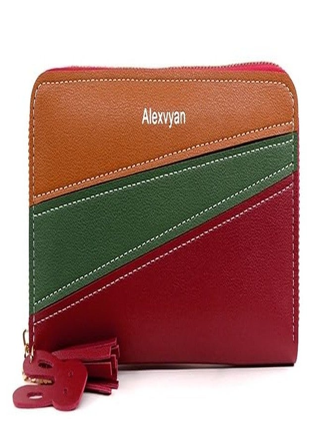 Alexvyan Red Women Purse Wallet Female Clutch Bag Women/Ladies/Girls Wallets Long Purses Card Holder Phone Pocket 3 Color Design Organizer for Daily Use Girls Gift Party Small Hand Ladies Purse - Image 1