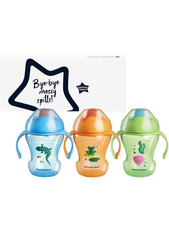 Tommee Tippee Trainer Sippee Cup, 7m+, 8oz, Pack of 3 Non-Spill Trainer Cups for Toddlers - Image 2