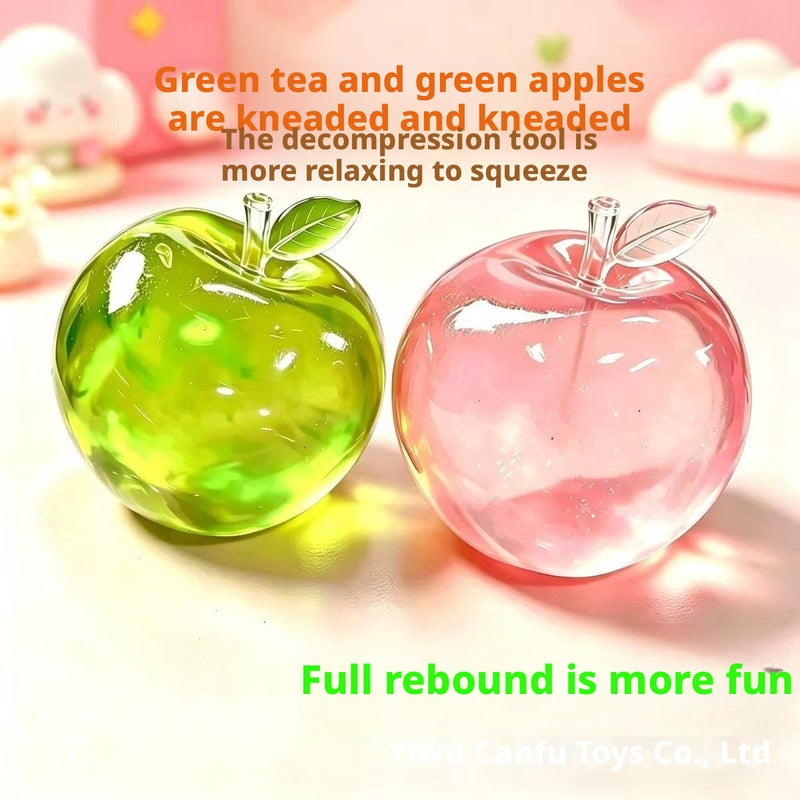 Green Apple Squishy Toy Slow Rebound Stress Reliever TPR - Image 1