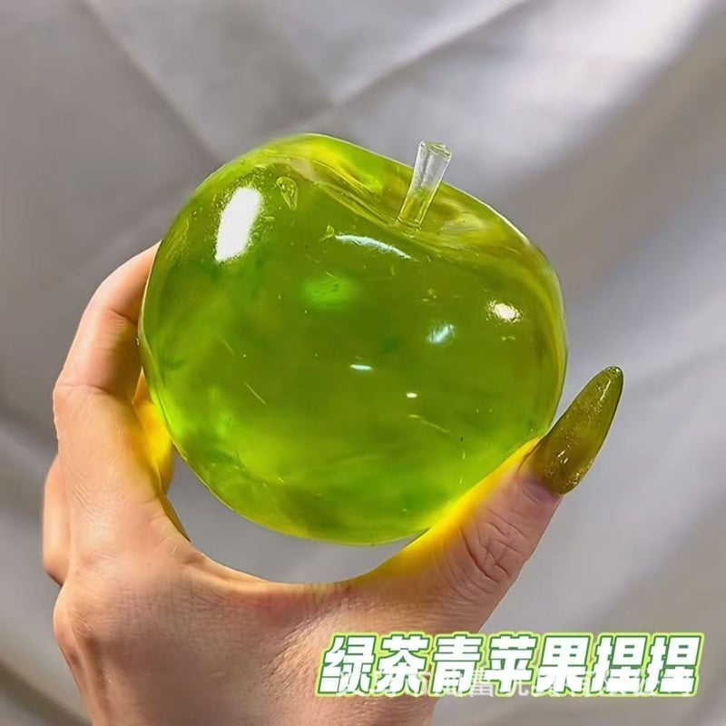 Green Apple Squishy Toy Slow Rebound Stress Reliever TPR - Image 3
