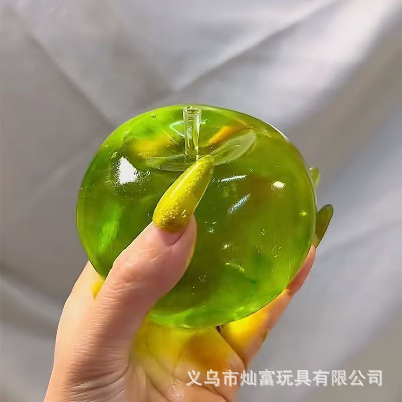 Green Apple Squishy Toy Slow Rebound Stress Reliever TPR - Image 2