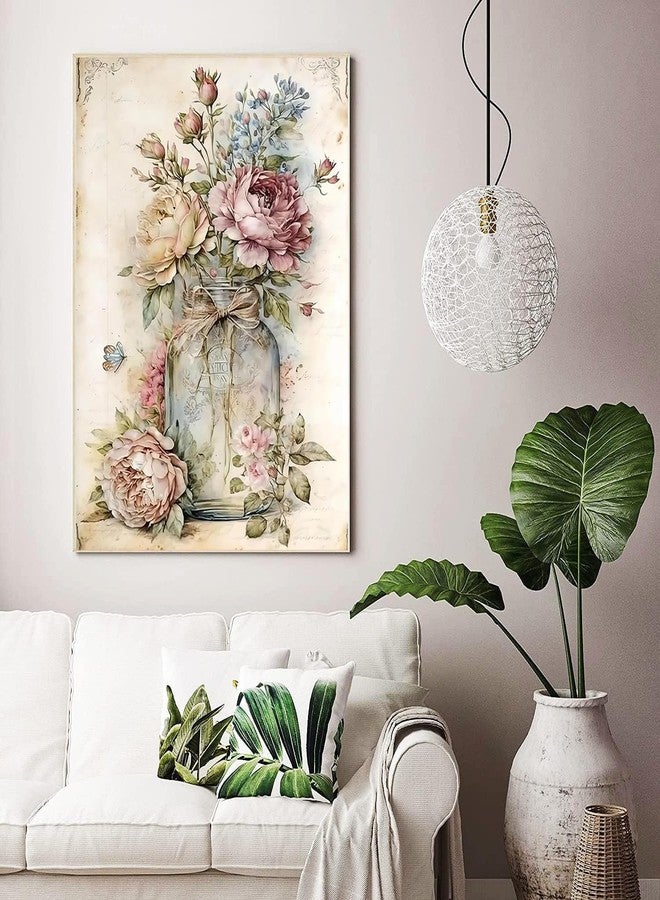 ARPADAMO Diamond Art Kits for Adults,5D Vintage Boho Diamond Painting DIY Flower Diamond Art Diamond Painting Kit for Adult,Round Full Drill Diamonds, Diamond Art Kits for Home Decor-12x16inch - Image 3