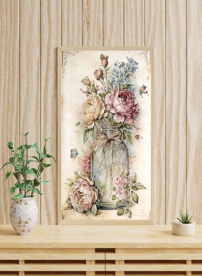 ARPADAMO Diamond Art Kits for Adults,5D Vintage Boho Diamond Painting DIY Flower Diamond Art Diamond Painting Kit for Adult,Round Full Drill Diamonds, Diamond Art Kits for Home Decor-12x16inch - Image 2
