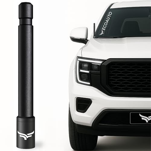 EcoAuto 5'' Universal Short Stubby Truck Antenna — Anti Theft & Carwash Safe — Truck Accessories for Ford, Dodge, GMC, Chevy, Jeep (2007+) - Ditch The Whip for a Sleek Low-Profile Look (Black) - Image 1