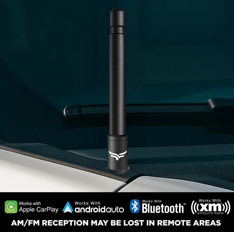 EcoAuto 5'' Universal Short Stubby Truck Antenna — Anti Theft & Carwash Safe — Truck Accessories for Ford, Dodge, GMC, Chevy, Jeep (2007+) - Ditch The Whip for a Sleek Low-Profile Look (Black) - Image 2
