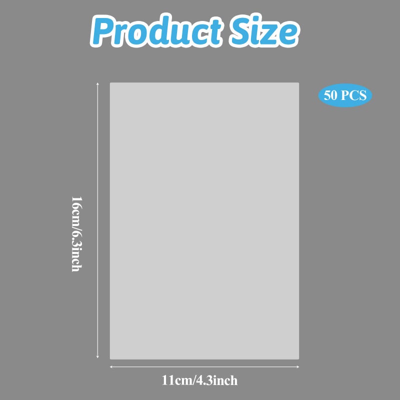 EupHHonycs 50 Pcs Heat Resistant Clear Acetate Sheets - 4.3x6.3 inch for Handmade Crafts, Transparent Plastic Sheets, BPA Free, Heat Shrink Papers, Anti-static & Easy to Cut - Image 2