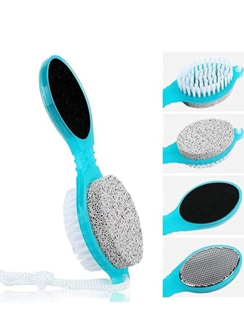 فرشاة باديكير القدم 4 في 1 من حجر خفاف ومقشر ومبرد للعناية الناعمة وفرشاة مانيكير متعددة - Image 1