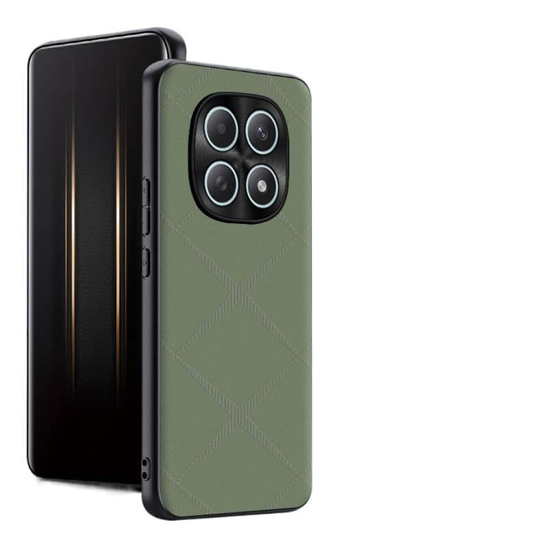 MS غطاء واقي، مقاوم للصدمات لـ Redmi Note 14 Pro، أخضر ملمس جلد، تغطية كاملة باللون الأخضر باللون الأحمر - Image 1