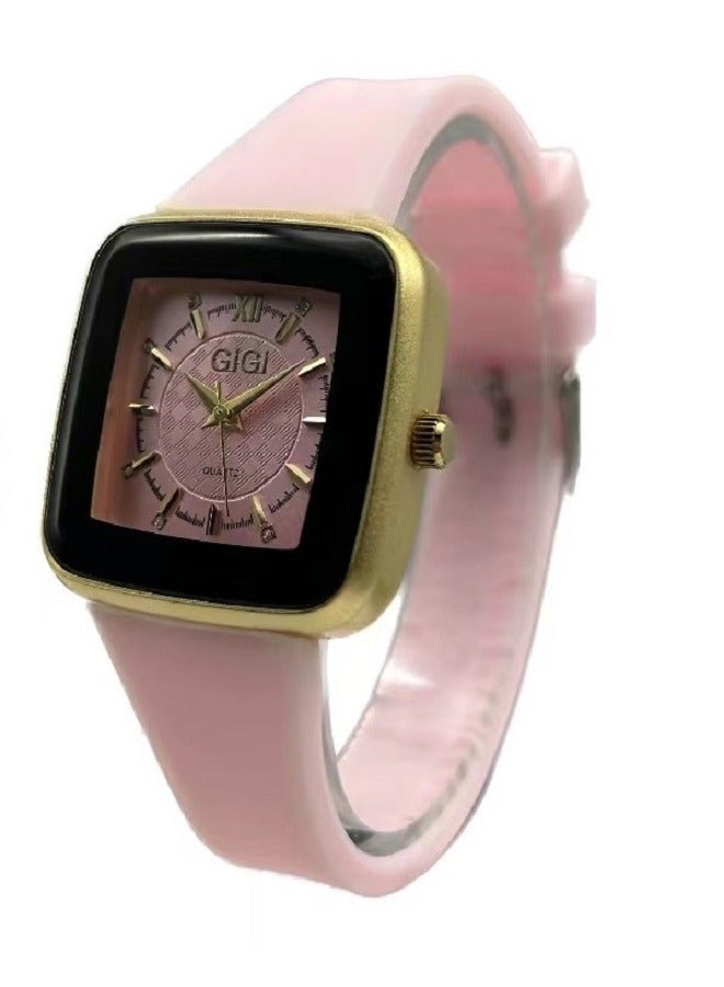 GiGi Elegant wristwatch with classic hands and a pink leather strap, combining sophistication and femininity. - Image 1