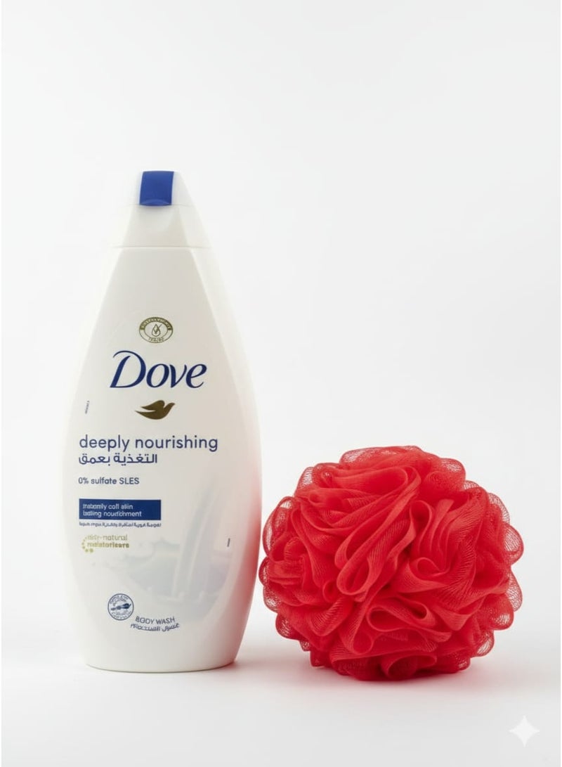 Dove Body Wash Deeply Nourishing - 500 ml + LoLofa Multi Color