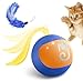 Migipaws 2in1 Interactive Cat Toy Ball Paw Friendly Kicking Chasing Ball with Bonus Fluffy Tail for Indoor Cats Random Rolling Auto Escape Corners TangleFree Quiet USB Rechargeable Blue - Image 3