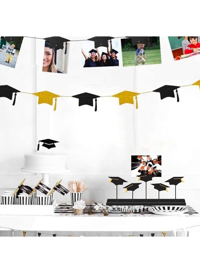 Amscan Stunning Black & Gold Grad Photo Stand-Up Sign - 31.5" x 18" (1 Pc.) - Unique MDF & Metal Design, Perfect Party Accessory & Gift for New Graduates - Image 1
