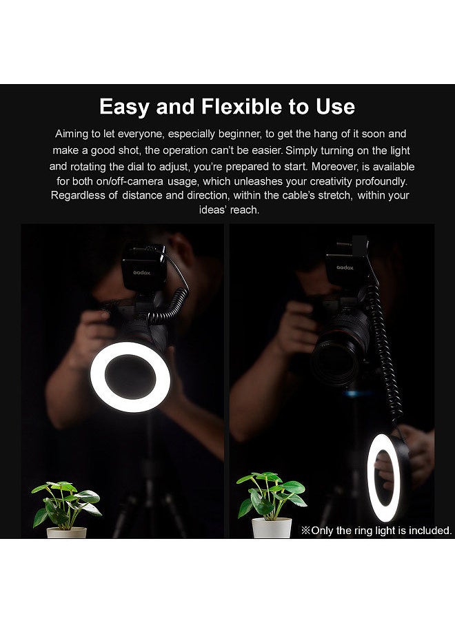 Generic - Godox RING72 Macro LED Video Light Professional Photography Fill Light 72PCS LED Beads Color Temperature 5600K 10 Levels of Adjustable Brightness with 49mm-77mm Adapter Ring - Image 1