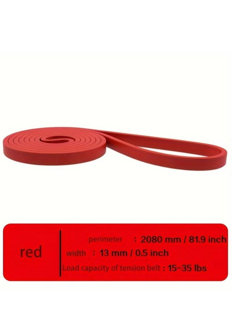 Generic 15-35 Lbs Resistance Band Pull up Assist Band Heavy Duty Powerlifting Exercise Stretch Bands for Powerlifting, Muscle Toning, Yoga, Stretch Mobility (Red)  - Image 2