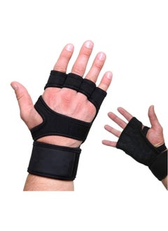 Huitich Neoprene and Nylon Fitness Gloves for Ultimate Performance Black Medium  - Image 1